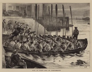 Kriegsschiffsmänner in Portsmouth